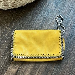 Stella McCartney ‘Falabella Shaggy Deer Faux Leather Chain Crossbody Bag Yellow